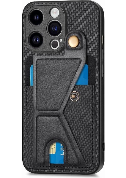 IPhone 15 Için Kılıf Pro Max Standı Fonksiyonu Kart Sahibi Manyetik Tasarım (Yurt Dışından)