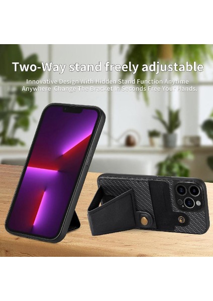 IPhone 13 Için Kılıf Pro Max Manyetik Tasarım Standı Fonksiyonu Kart Sahibi (Yurt Dışından)