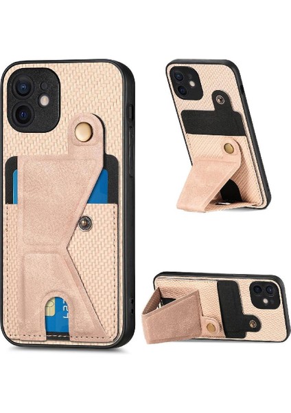 IPhone 12 Için Kılıf Standı Fonksiyonu Braketi Cardholder Manyetik Tasarım (Yurt Dışından)