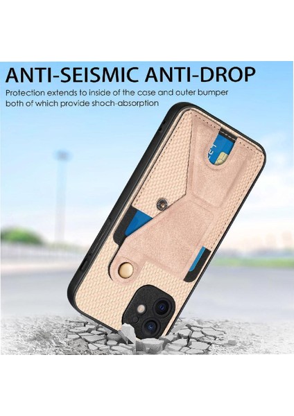 IPhone 12 Için Kılıf Standı Fonksiyonu Braketi Cardholder Manyetik Tasarım (Yurt Dışından)