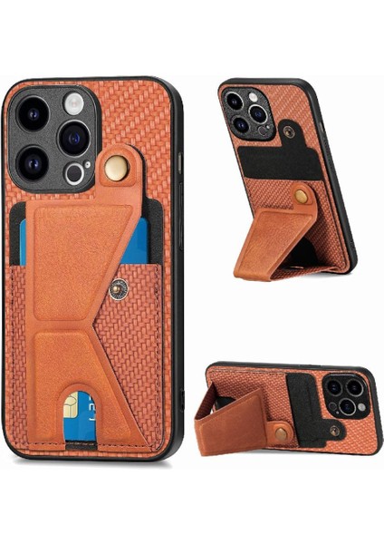 IPhone 15 Için Kılıf Pro Max Standı Fonksiyonu Kart Sahibi Manyetik Tasarım (Yurt Dışından)