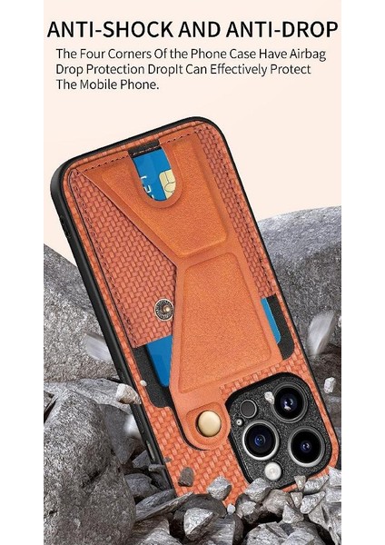 IPhone 15 Için Kılıf Pro Max Standı Fonksiyonu Kart Sahibi Manyetik Tasarım (Yurt Dışından)
