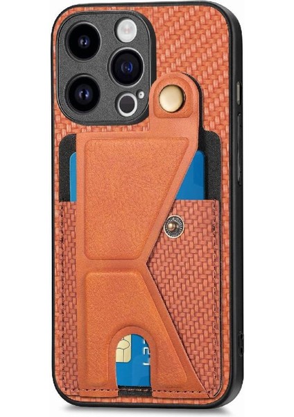 IPhone 15 Için Kılıf Pro Max Standı Fonksiyonu Kart Sahibi Manyetik Tasarım (Yurt Dışından)