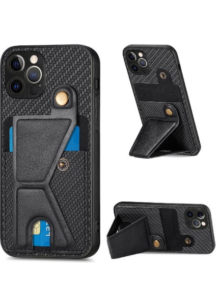 IPhone 12 Için Kılıf Pro Braketi Standı Fonksiyonu Manyetik Tasarım Kart Sahibi (Yurt Dışından)