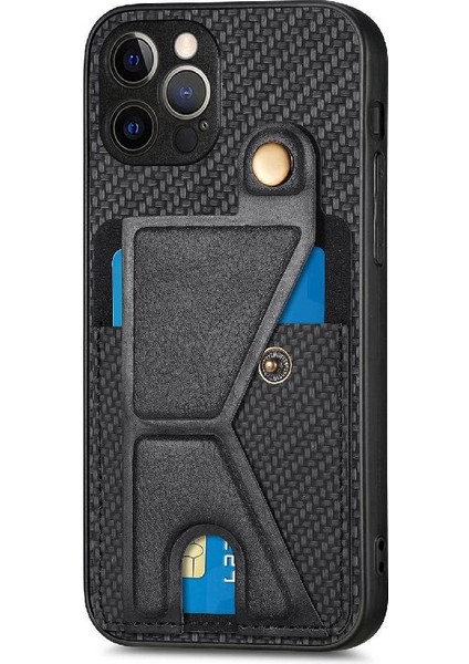 IPhone 12 Için Kılıf Pro Braketi Standı Fonksiyonu Manyetik Tasarım Kart Sahibi (Yurt Dışından)