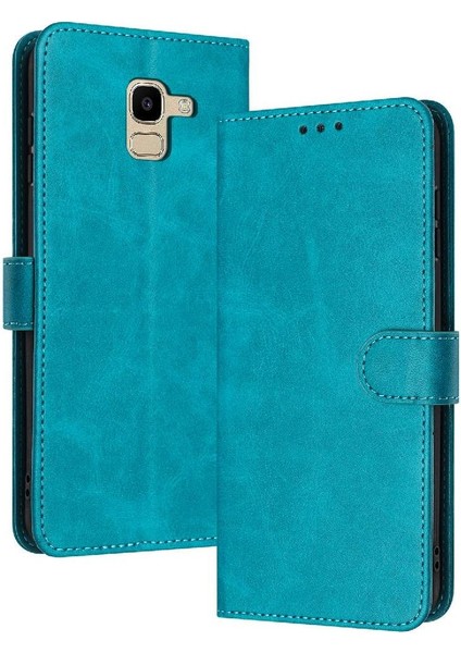 SZY Mall Samsung Galaxy A6 2018 Saf Renk Pu Deri Kickstand Için Flip Case (Yurt Dışından)