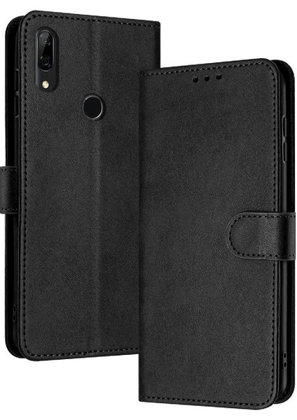 Kart Yuvası Kickstand Saf Renk Pu ile Huawei P20 Lite Için Flip Case (Yurt Dışından)