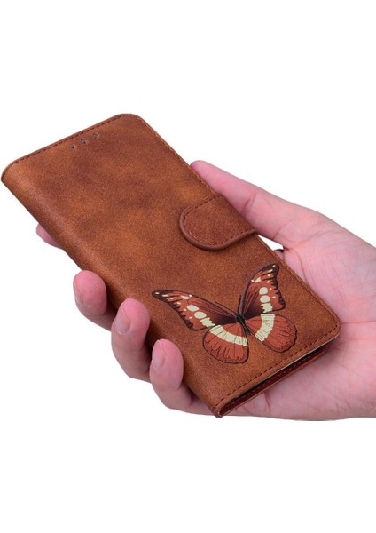 Google Piksel 9 Pro Xl Kelebek Renk Baskılı Flip Folio Kapak Için Kılıf (Yurt Dışından)