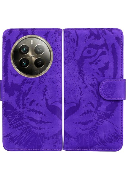 Realme 12 Pro Artı 5g Için Flip Case Kabartmalı Sevimli Kaplan Deri Cüzdan (Yurt Dışından)