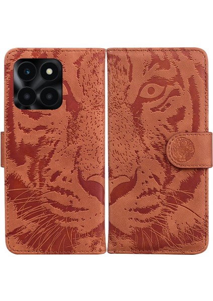 Onur X6A Deri Cüzdan Kabartmalı Sevimli Kaplan Kickstand Için Flip Case (Yurt Dışından)