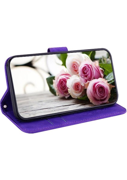 Google Piksel 9 Pro Xl Kabartma Gül Çiçekler Flip Pu Deri Kapak Için Kılıf (Yurt Dışından)