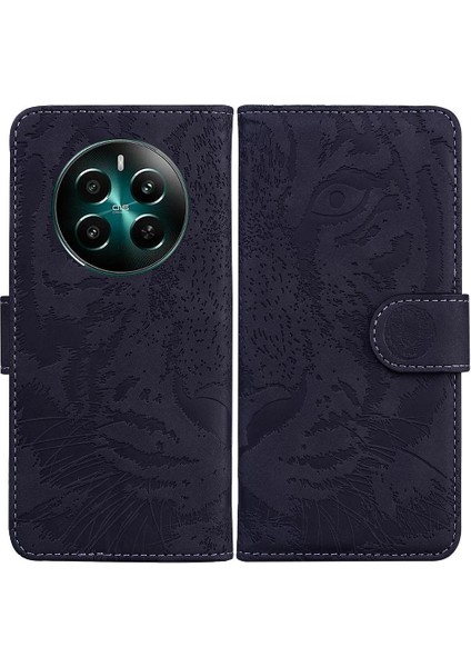 Realme 12 Artı Deri Cüzdan Kickstand Koruyucu Kabartmalı Için Flip Case (Yurt Dışından)