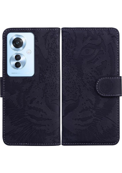 Oppo Oppo 11F 5g Için Flip Case Deri Cüzdan Kabartmalı Sevimli Kaplan (Yurt Dışından)