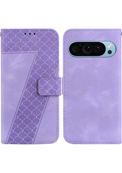 Google Piksel 9 Pro Xl Için Telefon Kılıfı Pu Deri Kart Yuvası Fonksiyonu Desen (Yurt Dışından)