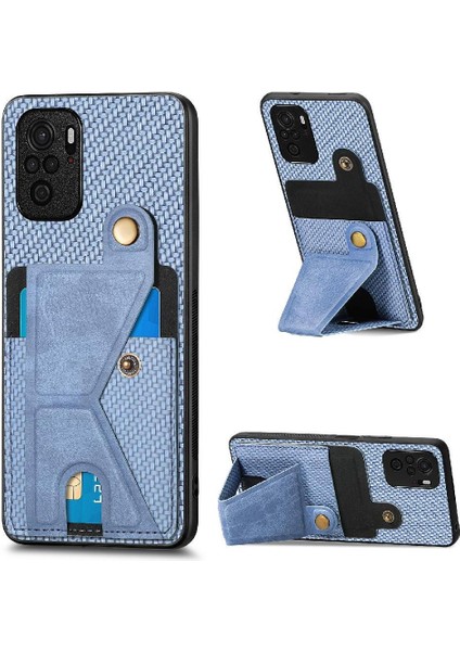 Xiaomi Redmi Not 10 Için Kılıf 4g Standı Fonksiyonu Cardholder Manyetik Tasarım (Yurt Dışından)