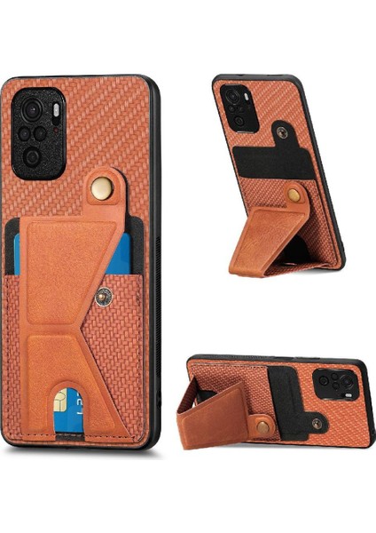 Xiaomi Redmi Not 10 Için Kılıf 4g Standı Fonksiyonu Cardholder Manyetik Tasarım (Yurt Dışından)