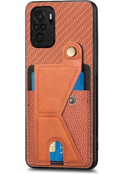Xiaomi Redmi Not 10 Için Kılıf 4g Standı Fonksiyonu Cardholder Manyetik Tasarım (Yurt Dışından) modelleri