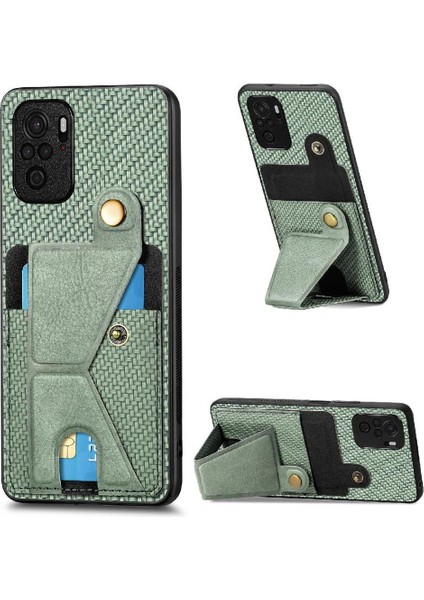 Xiaomi Redmi Not 10 Için Kılıf 4g Standı Fonksiyonu Cardholder Manyetik Tasarım (Yurt Dışından)