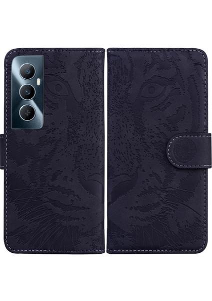Realme C65 4g Kickstand Koruyucu Kabartmalı Sevimli Kaplan Için Flip Case (Yurt Dışından)