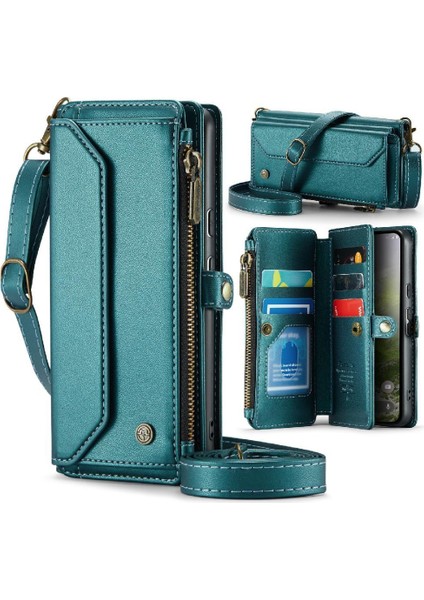 Kadınlar Için Crossbody Durumda Google Piksel 9 Cüzdan Durumda Fermuar Faturaları Yuvası (Yurt Dışından)