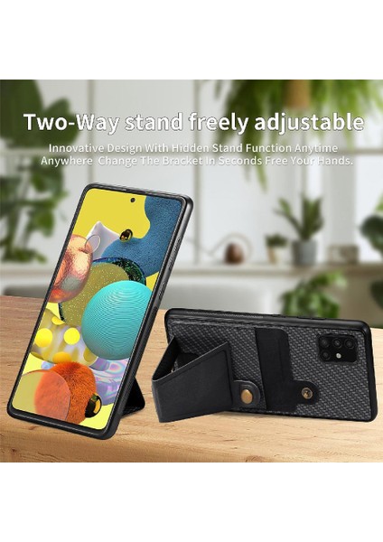 Samsung Galaxy A51 5g Için Kılıf Braketi Manyetik Tasarım Cardholder Standı (Yurt Dışından)