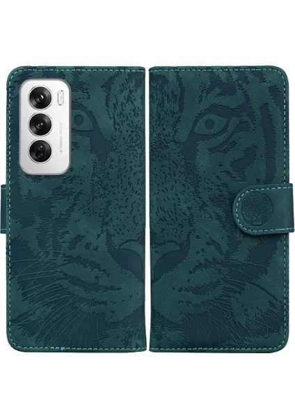 Oppo Oppo 12 5g Için Flip Case Kabartmalı Sevimli Kaplan Kickstand Koruyucu (Yurt Dışından)