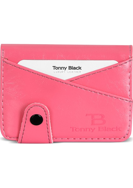 Tonny Black Orijinal Unisex Kartlıklı Kağıt Para Bölmeli Çok Gözlü Çıtçıtlı Yumuşak Deri Mini Şık Kartlık Cüzdan