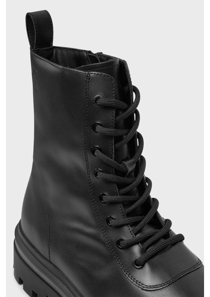 Deri Logolu Fermuarlı ve Bağcıklı Bot YM0YM010660GJ Erkek Bot YM0YM01066 0gj fırsatları