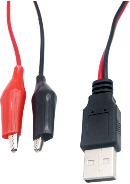 1 Adet Timsah Klip USB Erkek Test Tel Adaptörü Kırmızı Siyah Tel Timsah Klip Test Kablosu 50 cm (Yurt Dışından) fırsatları