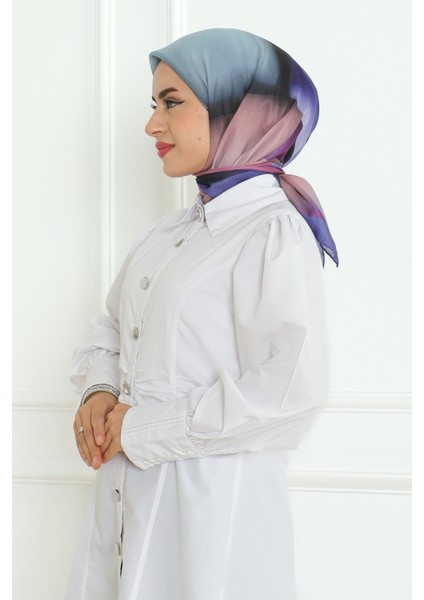 Telin Desenli Soft Eşarp 1169 - Mor