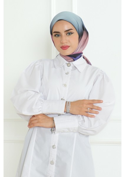Telin Desenli Soft Eşarp 1169 - Mor