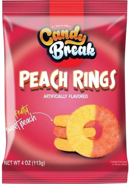 Candy Break Peach Rıngs 113 gr