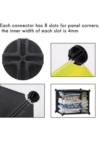 Modüler Düzenleyici Dolap Için Plastik Konektörler, 16'lı Set (Siyah) (Yurt Dışından) fırsatları