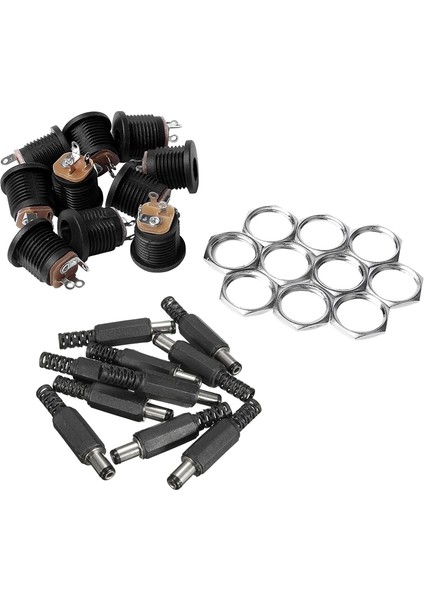 10 Adet Panel Montajlı 2.1x5.5mm Jack Dc Soket ile 10 Adet 5.5x2.1mm Erkek Lehim Dc Jack Düz Konnektörler (Yurt Dışından) modelleri