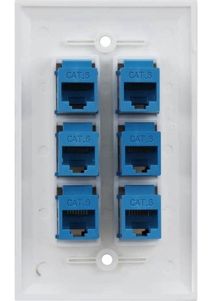 Zoroom Cat 6 Ethernet Duvar Plakası 6 Port,ethernet Duvar Plakası Dişi-Dişi Çıkarılabilir Cat7/6/6e/5/5e ile Uyumlu (Yurt Dışından)