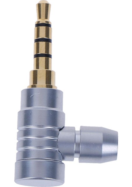 90 Derece Dik Açılı Erkek 3,5 mm Jak Fişi 4 Kutuplu Stereo Ses Adaptörü Dönüştürücü (Yurt Dışından)