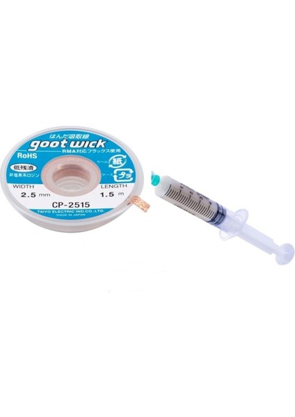 Flux Lehim Toplama Goot Wick CP-2515 Lehim Sökme Teli 2.5mm 1 5metre//