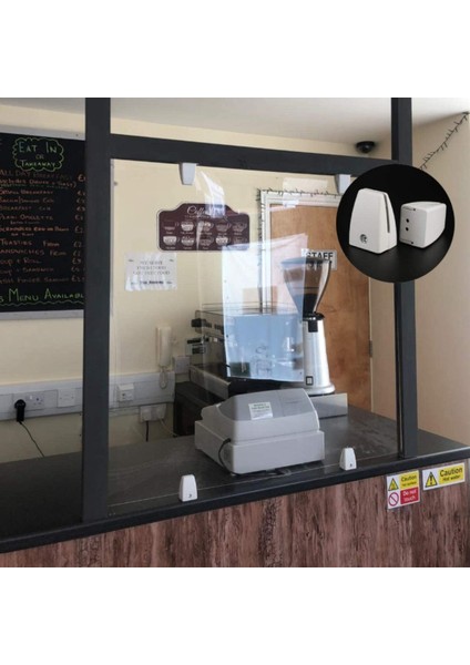 Masa Için Hapşırma Koruması-2 x Ekran Klipsi-Beyaz (Yurt Dışından)