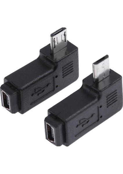 2 Adet/takım L Şekilli Mini USB Dişi Mikro USB Erkek 90 Derece Sağ Sol Açı Adaptör Konnektörü Şarj Dönüştürücü (Yurt Dışından)