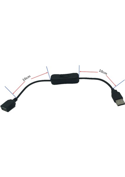 USB Kablosu 30 cm USB 2.0 A Erkek - A Dişi Uzatma Genişletici Kablo, Anahtarlı Açık Kapalı Kablo (Yurt Dışından) fırsatları