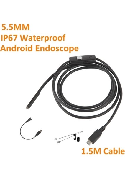 Telefon Endoskop 5.5mm 1.5m Kablo 640X480 Hd USB Su Geçirmez Endoskop Muayene Borescope Kamera Android Cep Telefonu Pc Için (Yurt Dışından) fırsatları