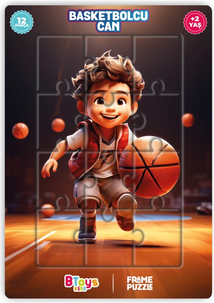 Basketbolcu Can - Frame Puzzle - 12 Parça