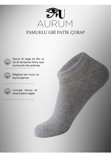 12 Çift Pamuklu Erkek - Kadın Gri Patik Çorap Bilek Boy Koşu Ve Yürüyüş Çorabı fiyatları
