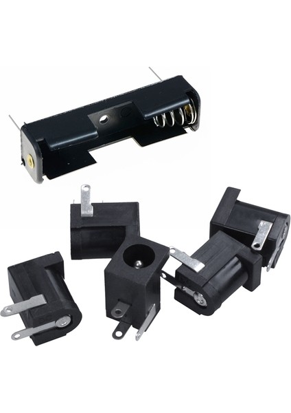 Adet Dc Jack Soket Dişi Panel Montaj Konnektörü ve 5 Adet AA/1.5V/PP3 Tutucu/anahtarlı Konnektör (Yurt Dışından) fiyatları