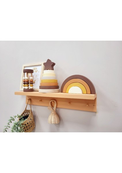 Tinyminywoods Yıldız Halka Kule Set (Halka Kule + Abaküs + Gökkuşağı )Ahşap Oyuncak Dekor Montessori Oyuncak