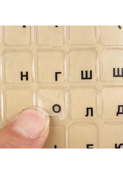 Mat Rusça Şeffaf Klavye Etiketi - Matte Russian Transparent Keyboard Sticker