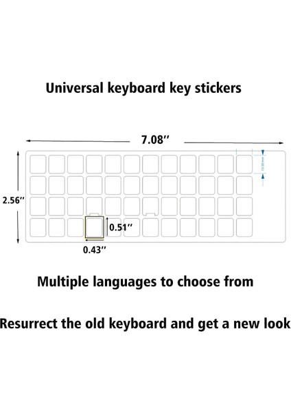 Mat Rusça Şeffaf Klavye Etiketi - Matte Russian Transparent Keyboard Sticker