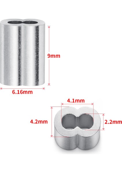 Beerıs 200 Adet 1/16 Inç Kablo Yüksük Seti Alüminyum Alaşımlı Sıkma Döngü Kolu Tel Halat Için (Yurt Dışından) fiyatları