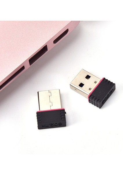 Mini USB Wifi Adaptörü 150 Mbps Wi-Fi Adaptörü Pc USB Ethernet Wifi Ağ Kartı Bilgisayar Konektörü Sevimli Pembe (Yurt Dışından)