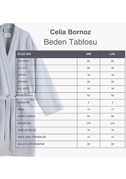 Bornoz L-XL Gri - Celia Serisi